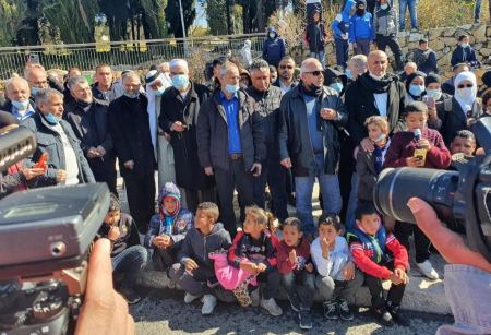 انطلاق المظاهرة القطرية قبالة مكتب رئيس الحكومة الإسرائيلية إسنادا للنقب